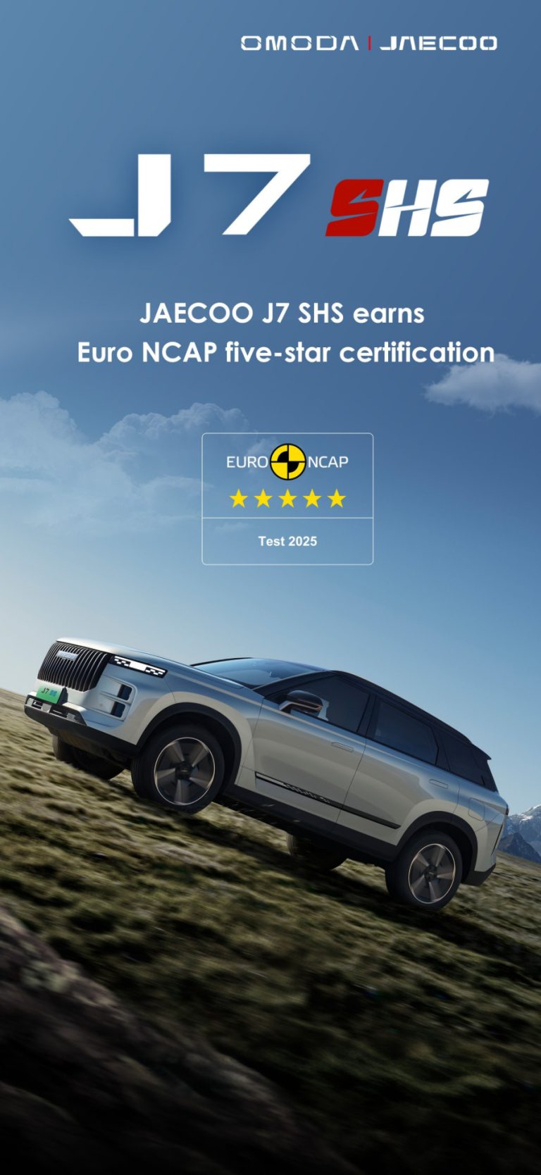 JAECOO 7 SHS earns its safety badge with five-star Euro NCAP rating